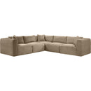 Meridian Shaggy Taupe Corduroy Performance Fabric Modular Sectional IMAGE 3