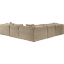 Meridian Shaggy Taupe Corduroy Performance Fabric Modular Sectional IMAGE 5