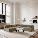 Meridian Shaggy Taupe Corduroy Performance Fabric Modular Sectional IMAGE 2