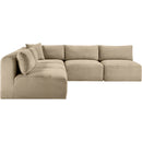 Meridian Shaggy Taupe Corduroy Performance Fabric Modular Sectional IMAGE 4