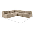 Meridian Shaggy Taupe Corduroy Performance Fabric Modular Sectional IMAGE 9