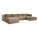 Meridian Shaggy Taupe Corduroy Performance Fabric Modular Sectional IMAGE 12