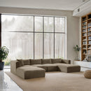 Meridian Shaggy Taupe Corduroy Performance Fabric Modular Sectional IMAGE 2