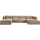 Meridian Shaggy Taupe Corduroy Performance Fabric Modular Sectional IMAGE 3