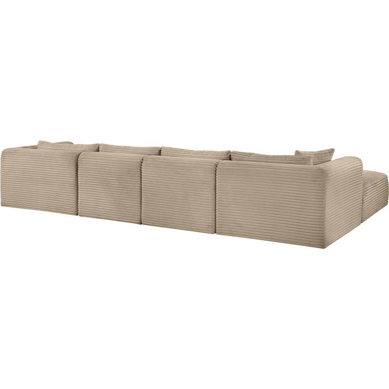 Meridian Shaggy Taupe Corduroy Performance Fabric Modular Sectional IMAGE 7