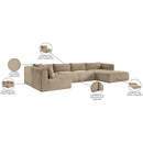 Meridian Shaggy Taupe Corduroy Performance Fabric Modular Sectional IMAGE 13