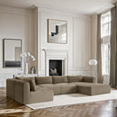 Meridian Shaggy Taupe Corduroy Performance Fabric Modular Sectional IMAGE 2