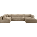 Meridian Shaggy Taupe Corduroy Performance Fabric Modular Sectional IMAGE 3
