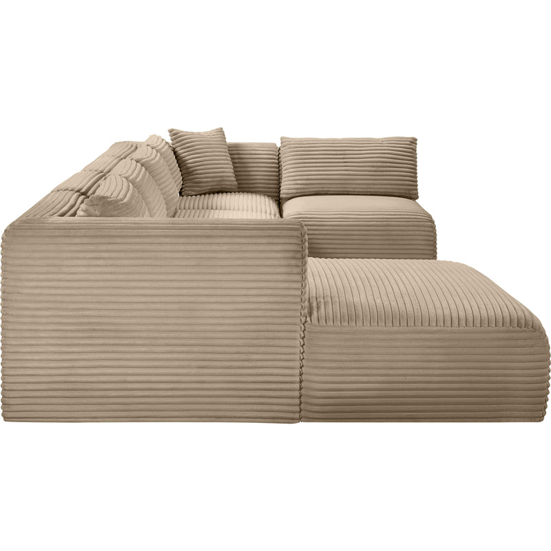 Meridian Shaggy Taupe Corduroy Performance Fabric Modular Sectional IMAGE 4
