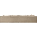 Meridian Shaggy Taupe Corduroy Performance Fabric Modular Sectional IMAGE 5