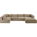 Meridian Shaggy Taupe Corduroy Performance Fabric Modular Sectional IMAGE 6