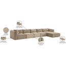 Meridian Shaggy Taupe Corduroy Performance Fabric Modular Sectional IMAGE 13