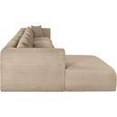Meridian Shaggy Taupe Corduroy Performance Fabric Modular Sectional IMAGE 4