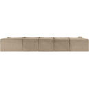 Meridian Shaggy Taupe Corduroy Performance Fabric Modular Sectional IMAGE 5
