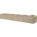 Meridian Shaggy Taupe Corduroy Performance Fabric Modular Sectional IMAGE 7