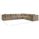 Meridian Shaggy Taupe Corduroy Performance Fabric Modular Sectional IMAGE 12
