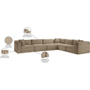 Meridian Shaggy Taupe Corduroy Performance Fabric Modular Sectional IMAGE 13