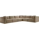 Meridian Shaggy Taupe Corduroy Performance Fabric Modular Sectional IMAGE 3