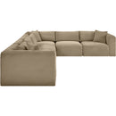 Meridian Shaggy Taupe Corduroy Performance Fabric Modular Sectional IMAGE 4