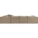 Meridian Shaggy Taupe Corduroy Performance Fabric Modular Sectional IMAGE 5