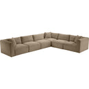 Meridian Shaggy Taupe Corduroy Performance Fabric Modular Sectional IMAGE 6