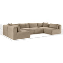 Meridian Shaggy Taupe Corduroy Performance Fabric Modular Sectional IMAGE 12