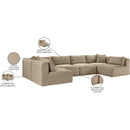 Meridian Shaggy Taupe Corduroy Performance Fabric Modular Sectional IMAGE 13