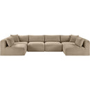 Meridian Shaggy Taupe Corduroy Performance Fabric Modular Sectional IMAGE 3