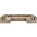 Meridian Shaggy Taupe Corduroy Performance Fabric Modular Sectional IMAGE 6