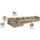 Meridian Shaggy Taupe Corduroy Performance Fabric Modular Sectional IMAGE 13