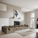 Meridian Shaggy Taupe Corduroy Performance Fabric Modular Sectional IMAGE 2