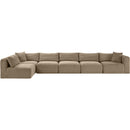 Meridian Shaggy Taupe Corduroy Performance Fabric Modular Sectional IMAGE 3