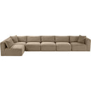 Meridian Shaggy Taupe Corduroy Performance Fabric Modular Sectional IMAGE 5