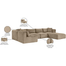 Meridian Shaggy Taupe Corduroy Performance Fabric Modular Sectional IMAGE 14