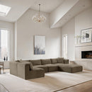 Meridian Shaggy Taupe Corduroy Performance Fabric Modular Sectional IMAGE 2