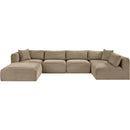 Meridian Shaggy Taupe Corduroy Performance Fabric Modular Sectional IMAGE 3