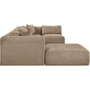Meridian Shaggy Taupe Corduroy Performance Fabric Modular Sectional IMAGE 4
