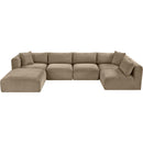 Meridian Shaggy Taupe Corduroy Performance Fabric Modular Sectional IMAGE 6