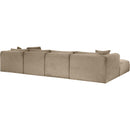 Meridian Shaggy Taupe Corduroy Performance Fabric Modular Sectional IMAGE 7