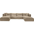 Meridian Shaggy Taupe Corduroy Performance Fabric Modular Sectional IMAGE 3