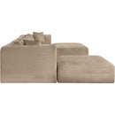 Meridian Shaggy Taupe Corduroy Performance Fabric Modular Sectional IMAGE 4