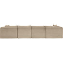 Meridian Shaggy Taupe Corduroy Performance Fabric Modular Sectional IMAGE 5