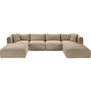 Meridian Shaggy Taupe Corduroy Performance Fabric Modular Sectional IMAGE 6