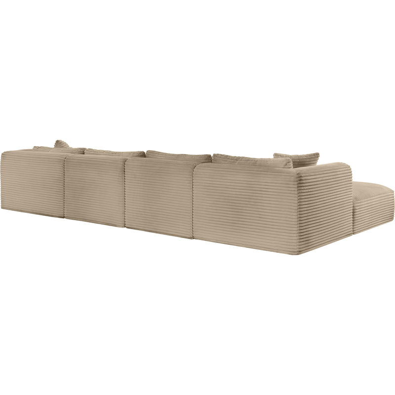 Meridian Shaggy Taupe Corduroy Performance Fabric Modular Sectional IMAGE 7