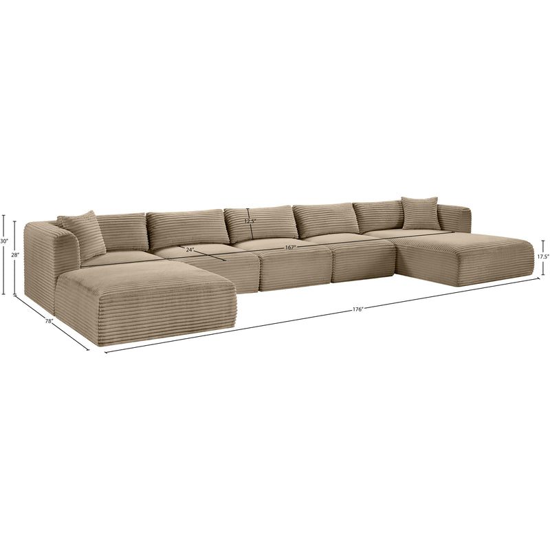Meridian Shaggy Taupe Corduroy Performance Fabric Modular Sectional IMAGE 13