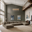 Meridian Shaggy Taupe Corduroy Performance Fabric Modular Sectional IMAGE 2