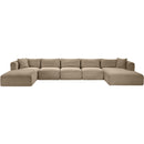 Meridian Shaggy Taupe Corduroy Performance Fabric Modular Sectional IMAGE 3