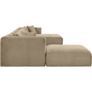 Meridian Shaggy Taupe Corduroy Performance Fabric Modular Sectional IMAGE 4