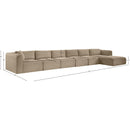Meridian Shaggy Taupe Corduroy Performance Fabric Modular Sectional IMAGE 12