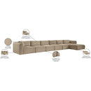 Meridian Shaggy Taupe Corduroy Performance Fabric Modular Sectional IMAGE 13